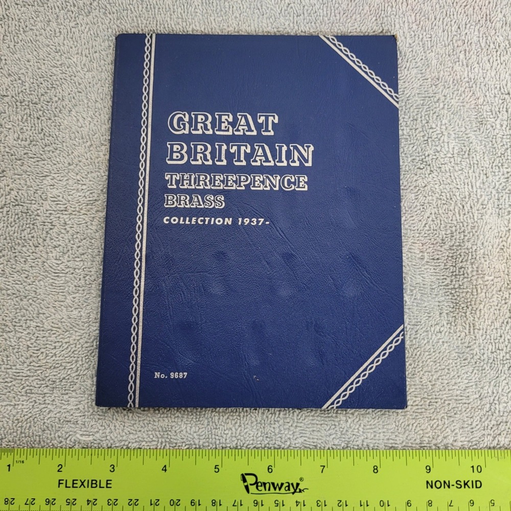 Whitman Great Britain Threepence Brass Collection Coin Folder No. 9687 Blue 1937